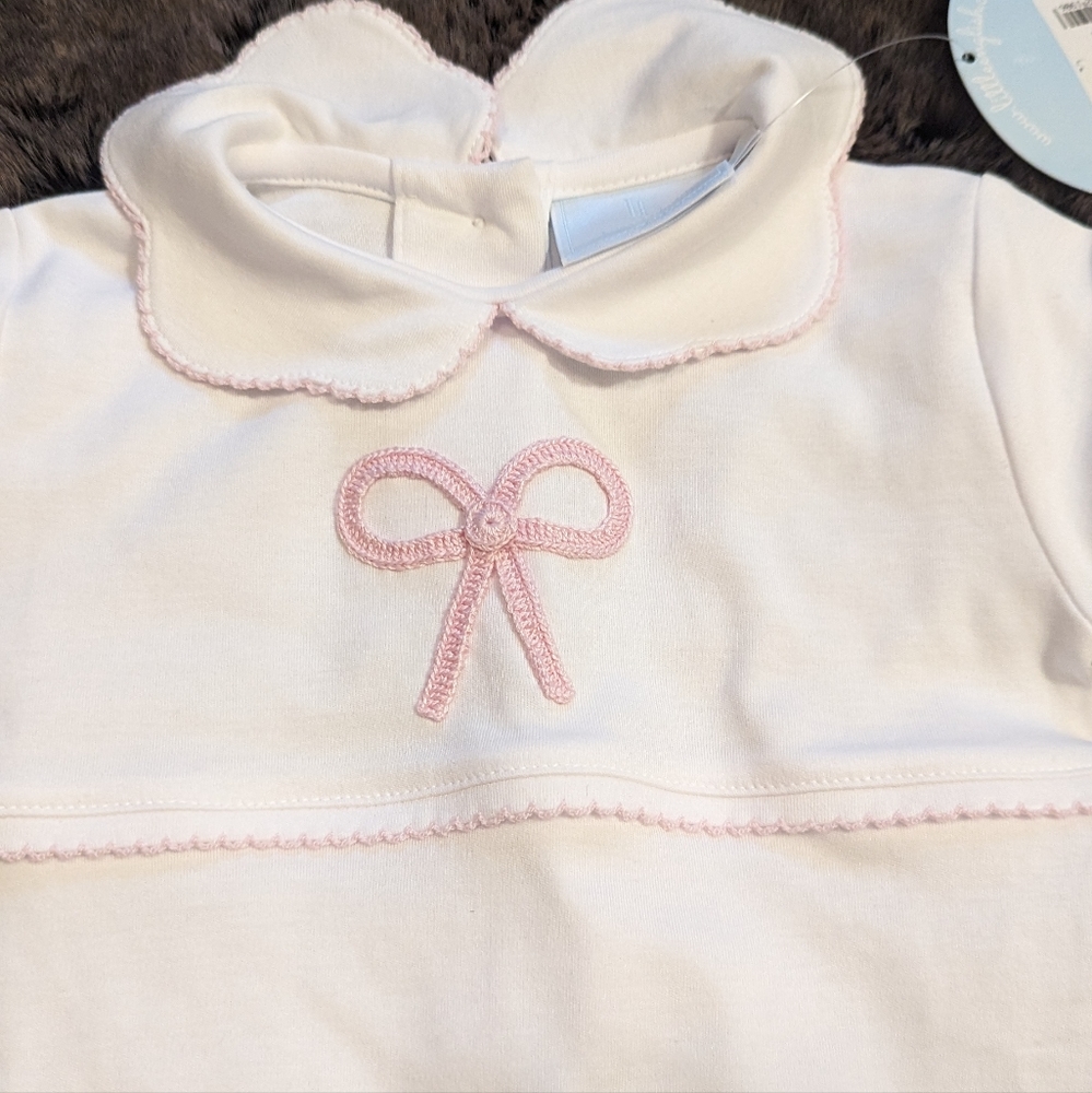 Little English Bow Crochet Playsuit - Picture 6 of 8
